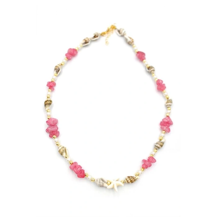 Deniz Kabuğu Kolye - Nar Çiçeği