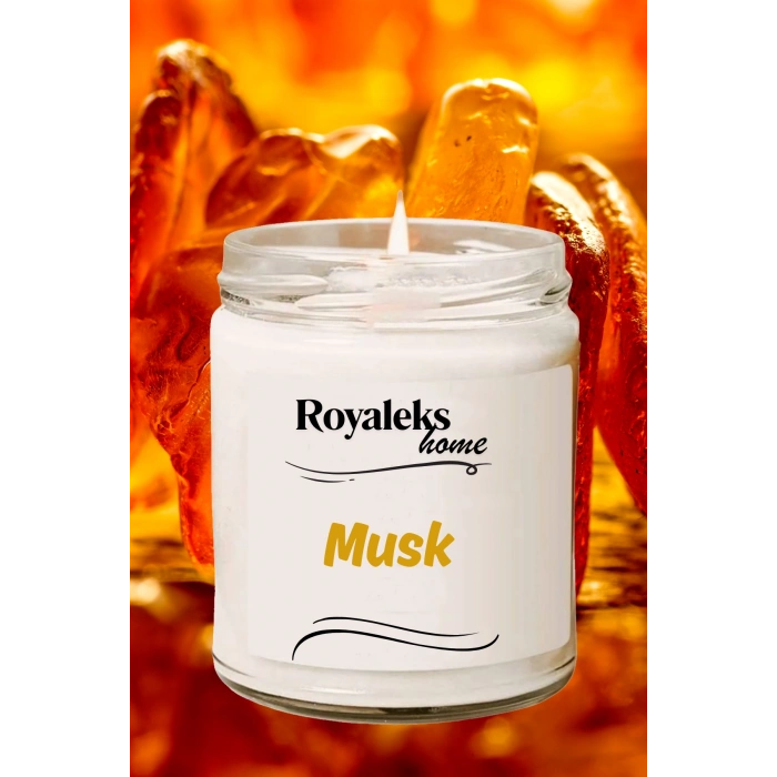 Doğal Özel Seri Kokulu Dekoratif Kavanoz Mum 210 Cc - Musk Esansı - Ryl
