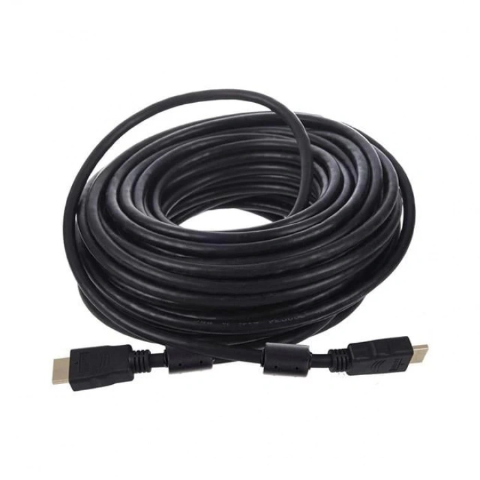 Fully G-507FS Plastik Düz Siyah 20 Metre Gold Poşetli Hdmi Kablo