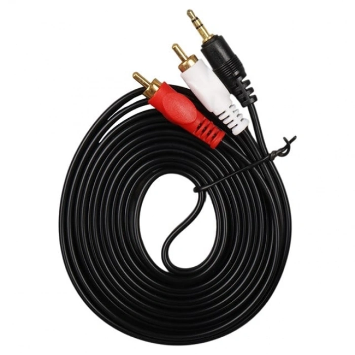 Fully G-530AG 3 Metre Gold Uçlu 2 RCA - 3.5mm Stereo Ses Kablosu