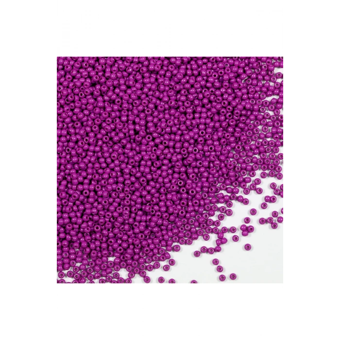 Fuşya Renk 4 Mm Yaklaşık 220 Adet/20 Gram Cam Boncuk Oya Yazma Bileklik Ve Kolye