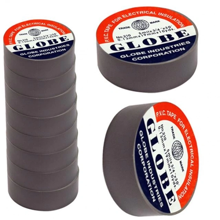 Globe 0.13Mmx19Mm İzole Bant 10lu Gri