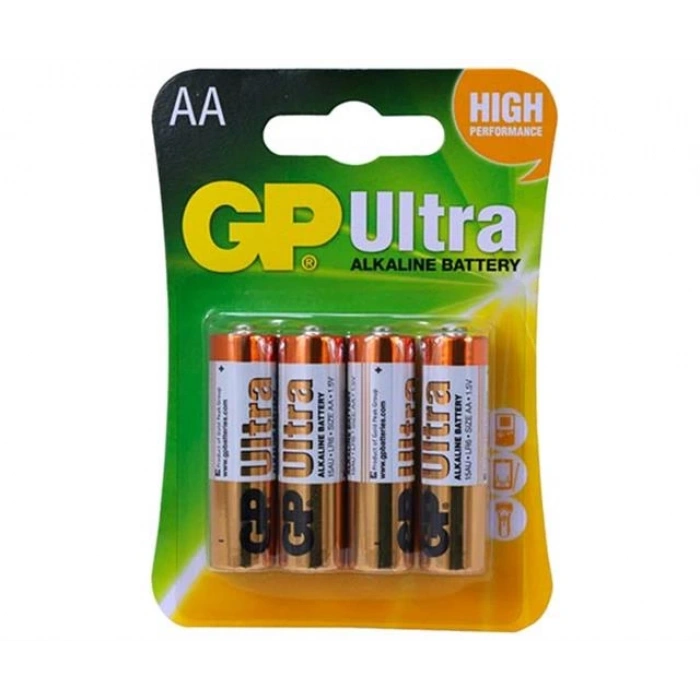 GP Ultra Alkalin AA LR6 İnce Kalem Pil G-Tech (4lü Paket)