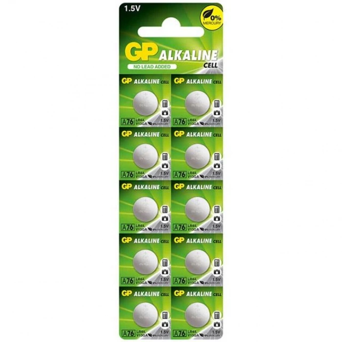 GP A76 LR44 Alkalin AG-13 PİL (A76F-2C10) 10lu Paket