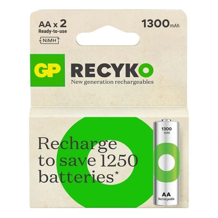 GP ReCyko 1300 mAh Ni-Mh 1.2 Volt AA Kalem Şarjlı Pil 2li Paket