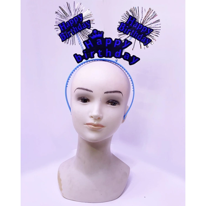 Happy Birthday Neon Mavi Doğum Günü Tacı