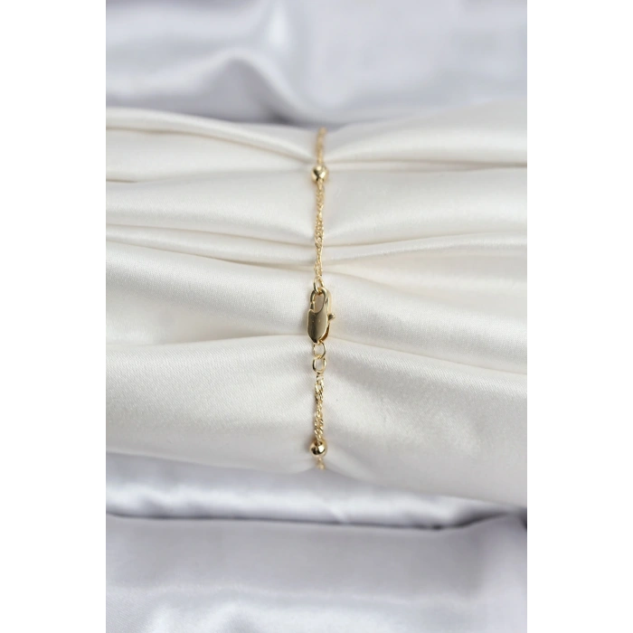 HarmonyAura 14K Gold Renk Kaplama Topçuklu Model CM Kadın Bileklik