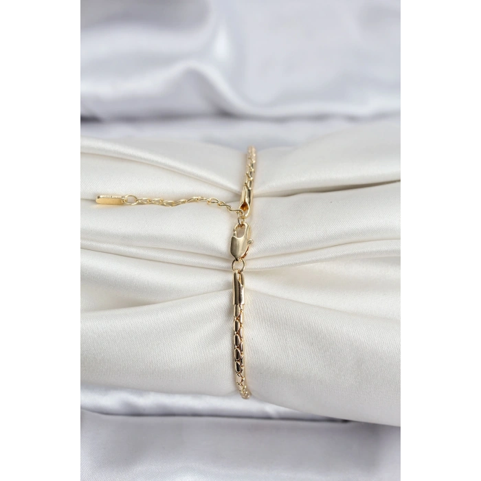 HarmonyAura 14K Gold Renk Kaplama Zincirli Model CM Kadın Bileklik