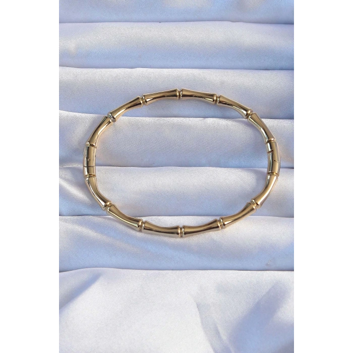 HarmonyAura 316L Çelik Altın Renk Kemik Model Bileklik