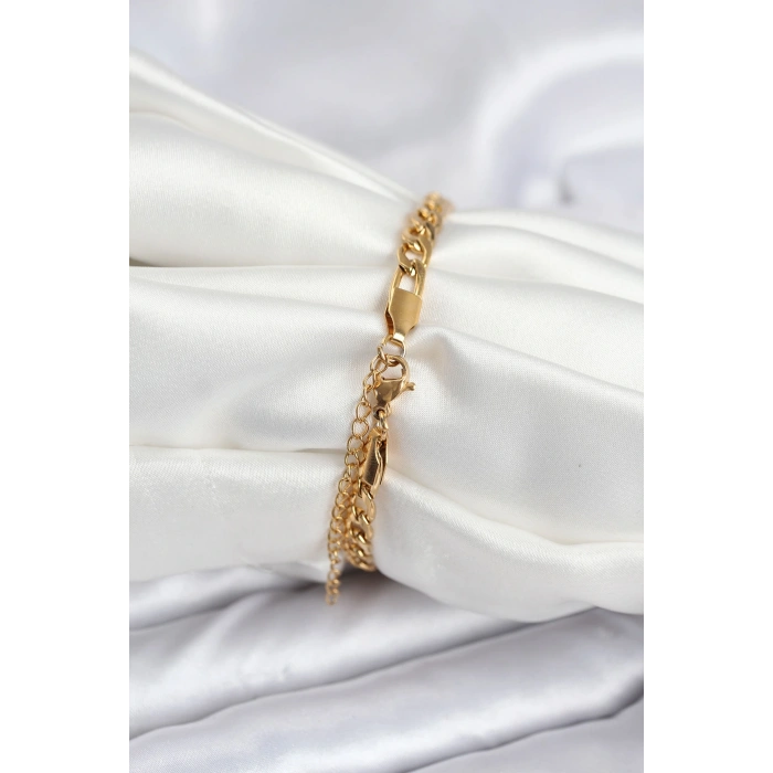 HarmonyAura 316L Çelik Gold Renk Yazı Yazmaya Uygun Kadın Bileklik