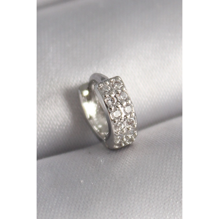 HarmonyAura 316L Çelik Gümüş Renk Zirkon Taşlı Tragus Piercing