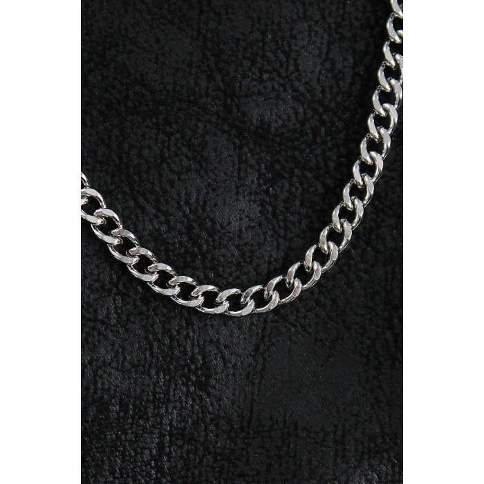 HarmonyAura 316L Çelik Klasik Zincir Model Gümüş Renk Erkek Kolye