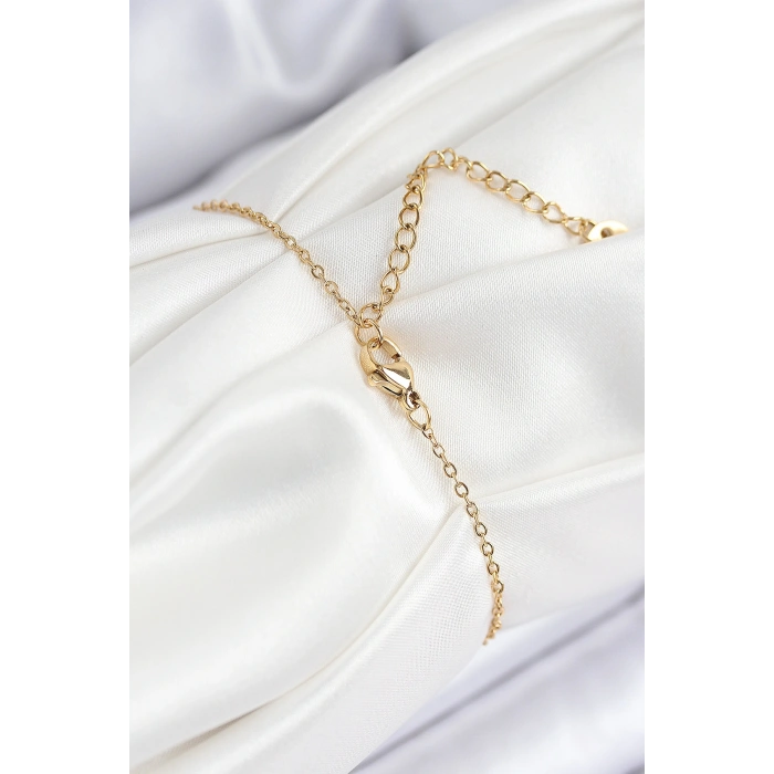 HarmonyAura 316L Çelik Nazar Boncuğu Model Gold Renk Kadın Bileklik