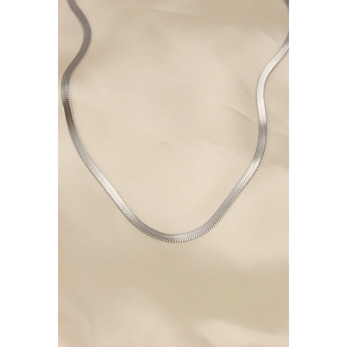 HarmonyAura 316L Çelik Silver Renk 45 cm İtalyan Zincir Model Kadın Kolye