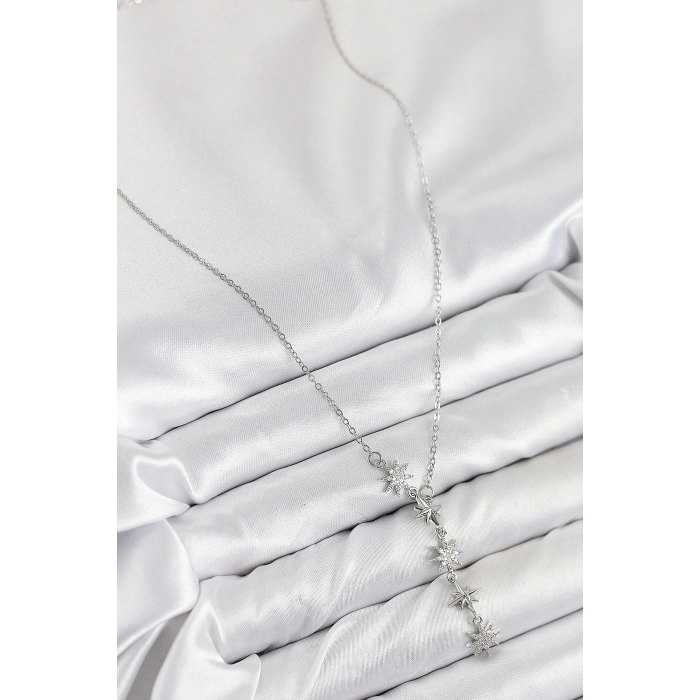 HarmonyAura 316L Çelik Yıldız Model Gümüş Renk Kadın Kolye