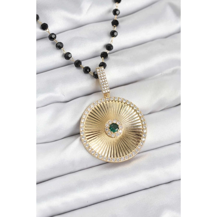 HarmonyAura 316L Çelik Zincir Kristal Boncuklu Kadın Kolye