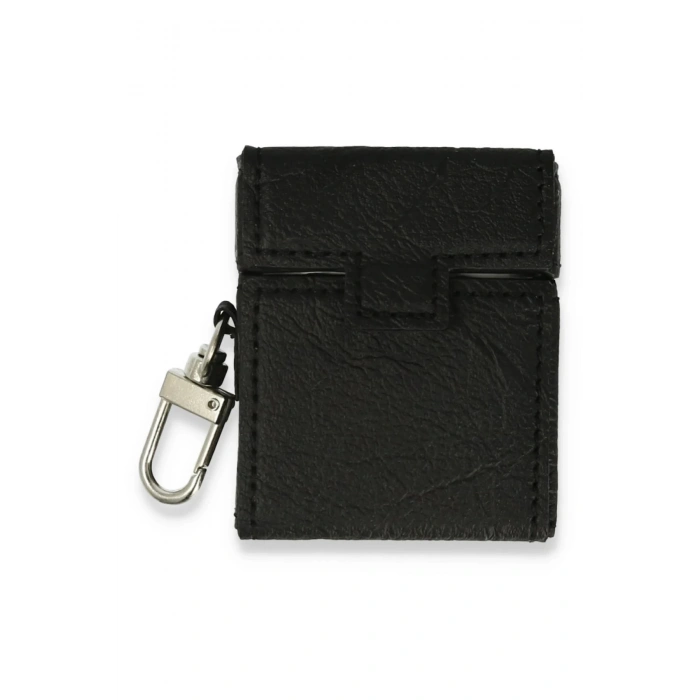 HarmonyAura  Airpods 2 (2.nesil) Deri Kılıf - Siyah