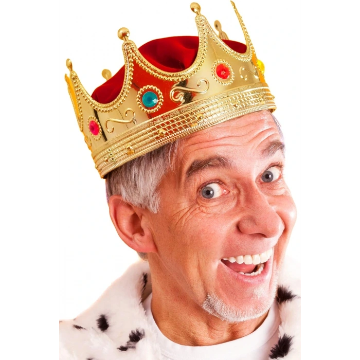 HarmonyAura Altın Renk Yetişkin Çocuk Uyumlu Kral Tacı 60 cm