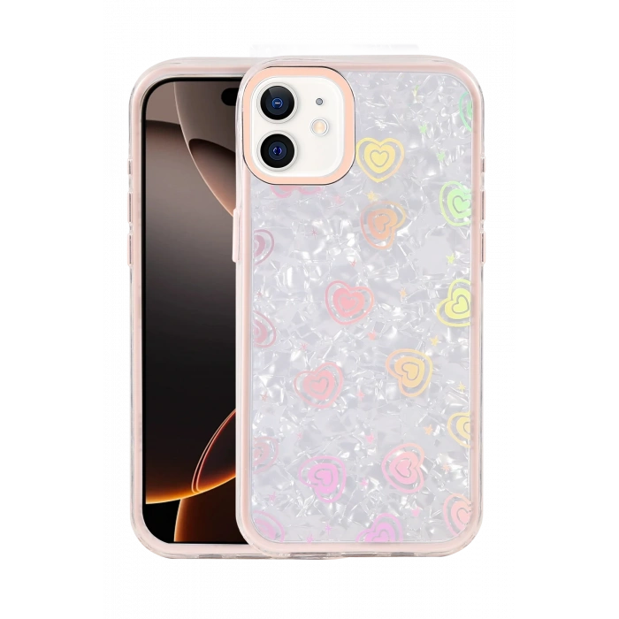 HarmonyAura Apple iPhone 11 Lumi Desenli Kapak - Pembe
