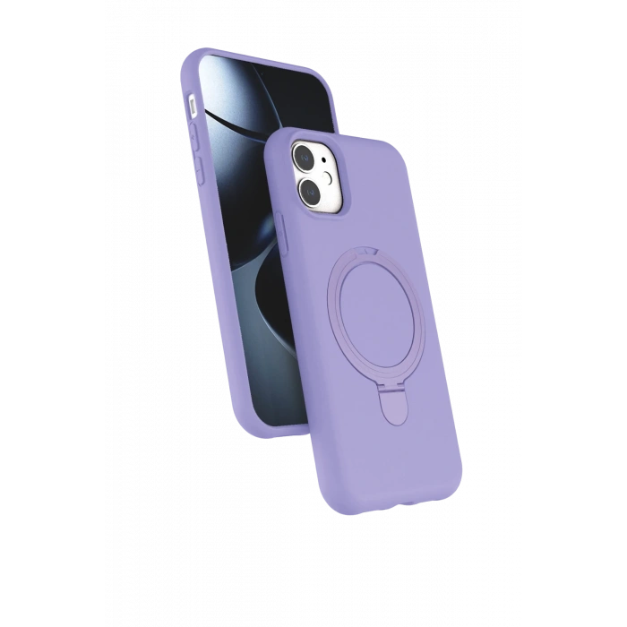HarmonyAura Apple iPhone 11 Regal Magsafe Standlı Kapak - Lila