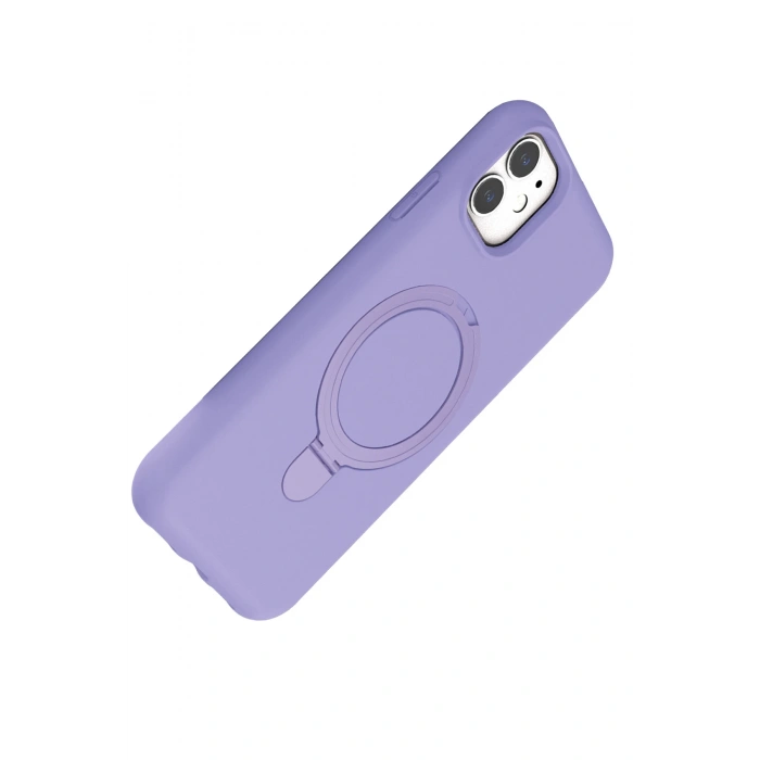 HarmonyAura Apple iPhone 11 Regal Magsafe Standlı Kapak - Lila