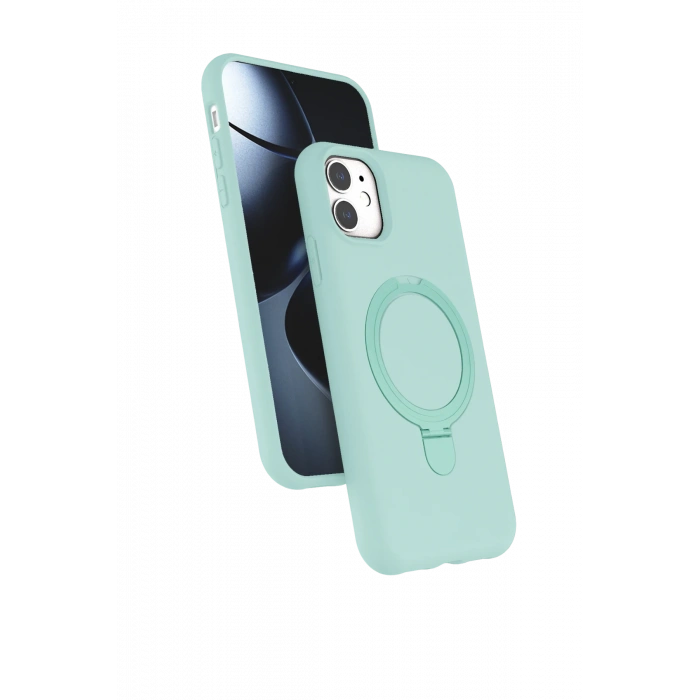 HarmonyAura Apple iPhone 11 Regal Magsafe Standlı Kapak - Su Yeşili