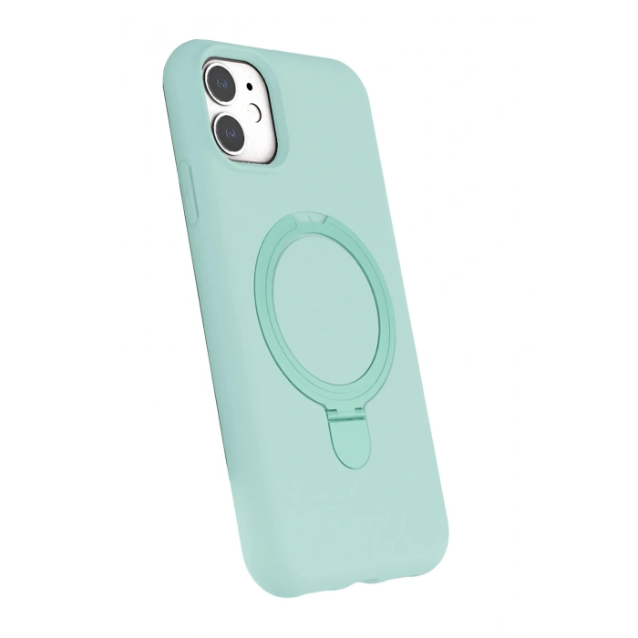 HarmonyAura Apple iPhone 11 Regal Magsafe Standlı Kapak - Su Yeşili