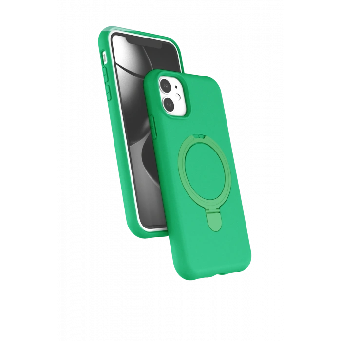 HarmonyAura Apple iPhone 11 Regal Magsafe Standlı Kapak - Yeşil