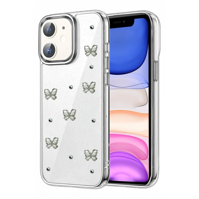 HarmonyAura Apple iPhone 12 Fiyonk Desenli Kapak - Desen 9