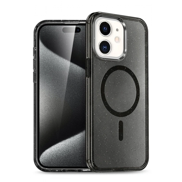 HarmonyAura Apple iPhone 12 Star Magsafe Kapak - Siyah