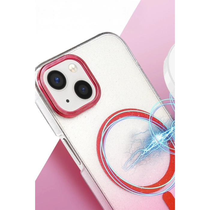 HarmonyAura Apple iPhone 14 Glossy Magsafe Kapak - Siyah