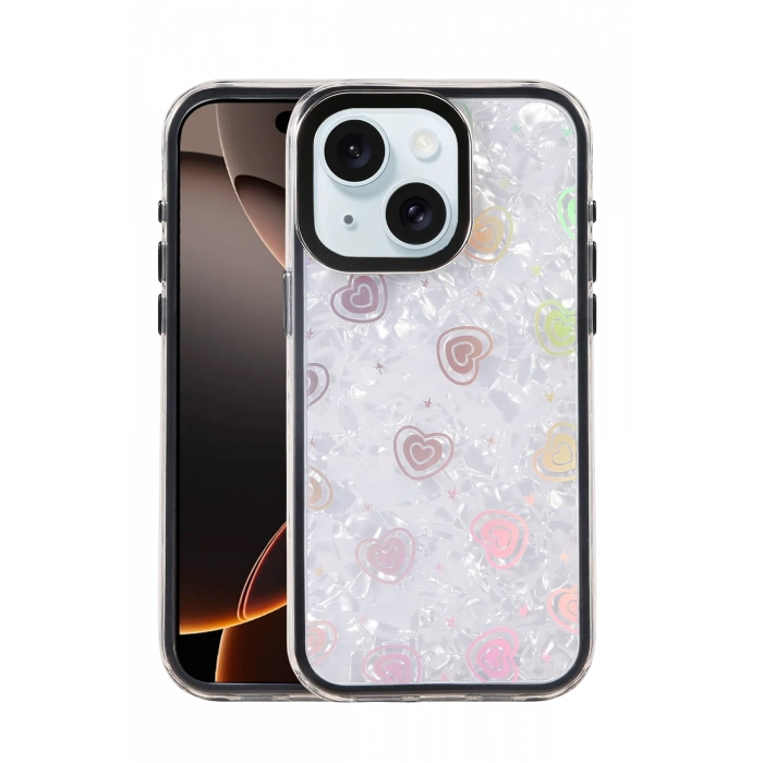 HarmonyAura Apple iPhone 14 Lumi Desenli Kapak - Siyah