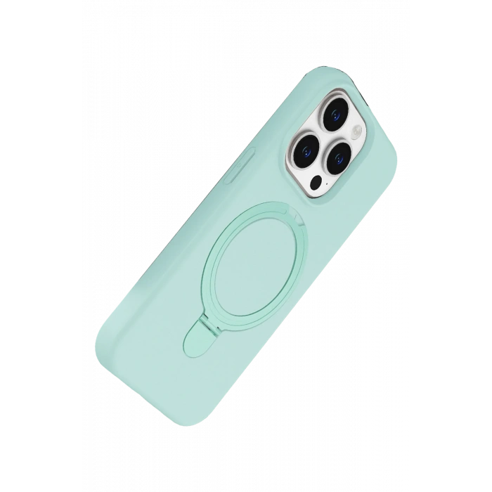 HarmonyAura Apple iPhone 14 Pro Max Regal Magsafe Standlı Kapak - Su Yeşili