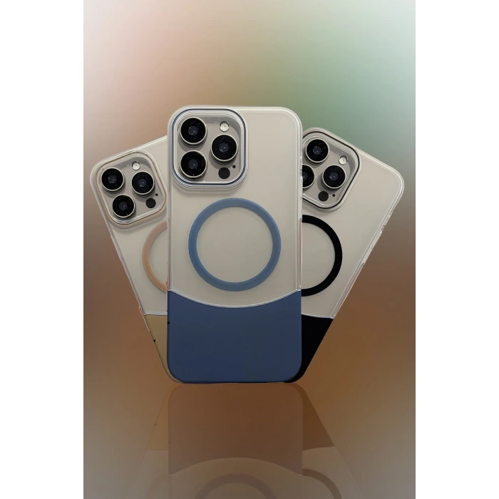 HarmonyAura Apple iPhone 14 Pro Max Velar Magsafe Kapak - Natural Grey