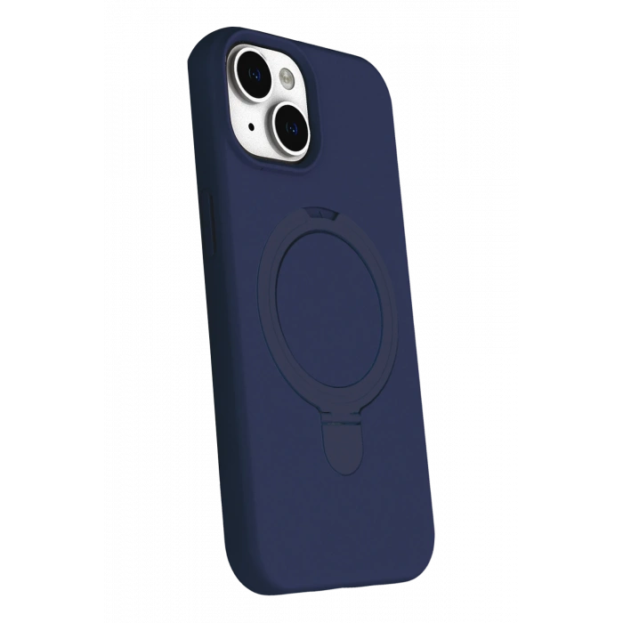 HarmonyAura Apple iPhone 14 Regal Magsafe Standlı Kapak - Lacivert