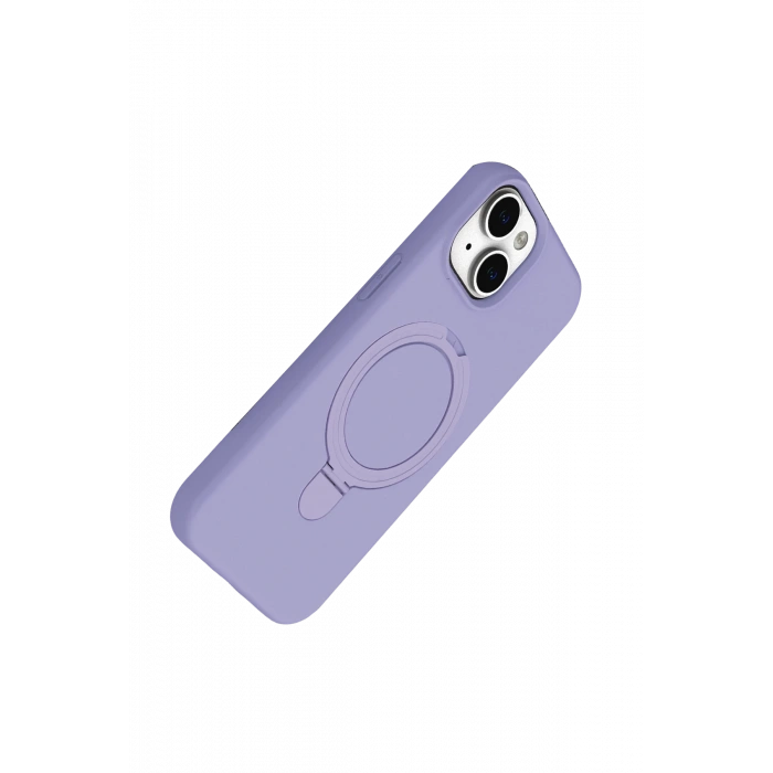 HarmonyAura Apple iPhone 14 Regal Magsafe Standlı Kapak - Lila