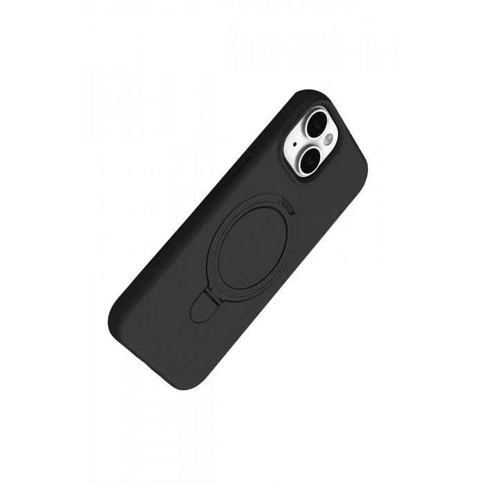 HarmonyAura Apple iPhone 14 Regal Magsafe Standlı Kapak - Siyah