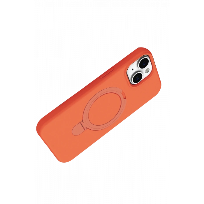 HarmonyAura Apple iPhone 14 Regal Magsafe Standlı Kapak - Turuncu