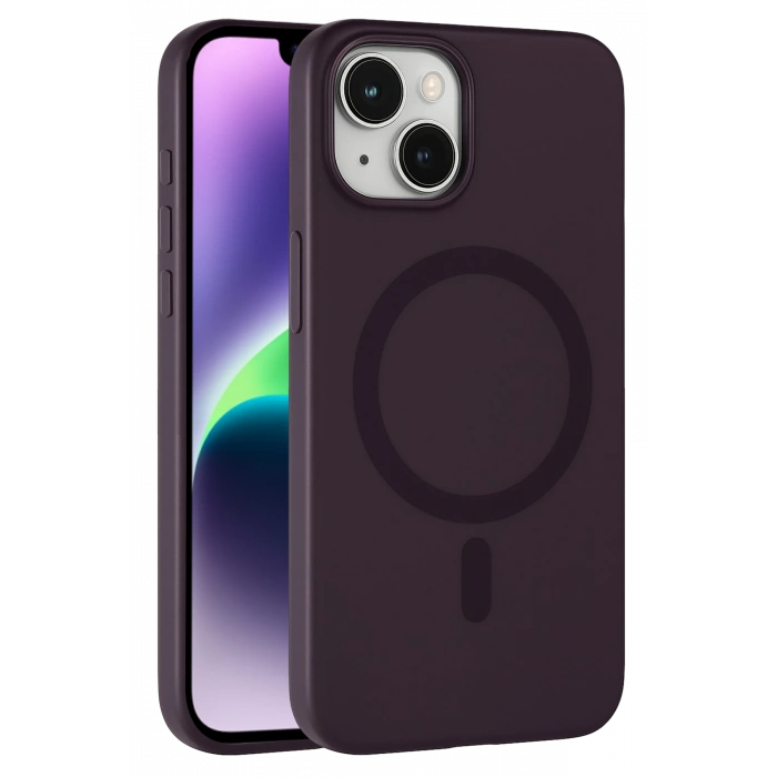 HarmonyAura Apple iPhone 14 Tuna PC Slim Magsafe Kapak - Derin Mor