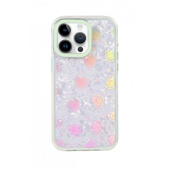 HarmonyAura Apple iPhone 15 Pro Lumi Desenli Kapak - Yeşil