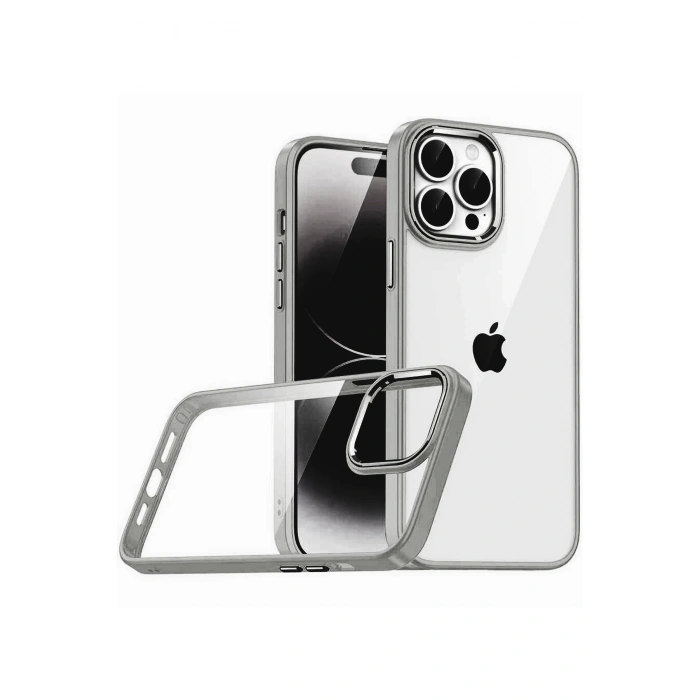 HarmonyAura Apple iPhone 15 Pro Max Razer Lensli Silikon - Titan Gri