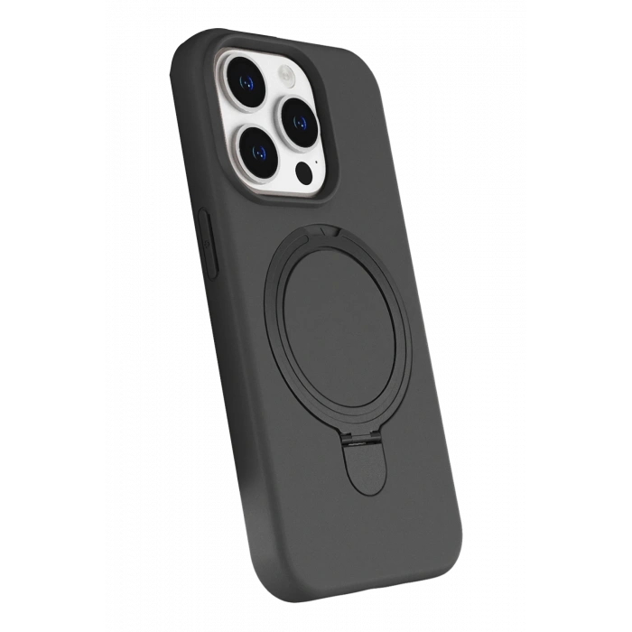 HarmonyAura Apple iPhone 15 Pro Max Regal Magsafe Standlı Kapak - Titan Gri