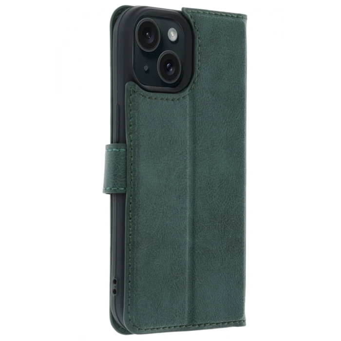 HarmonyAura Apple iPhone 15 Trend S Plus Kapaklı Kılıf - Yeşil