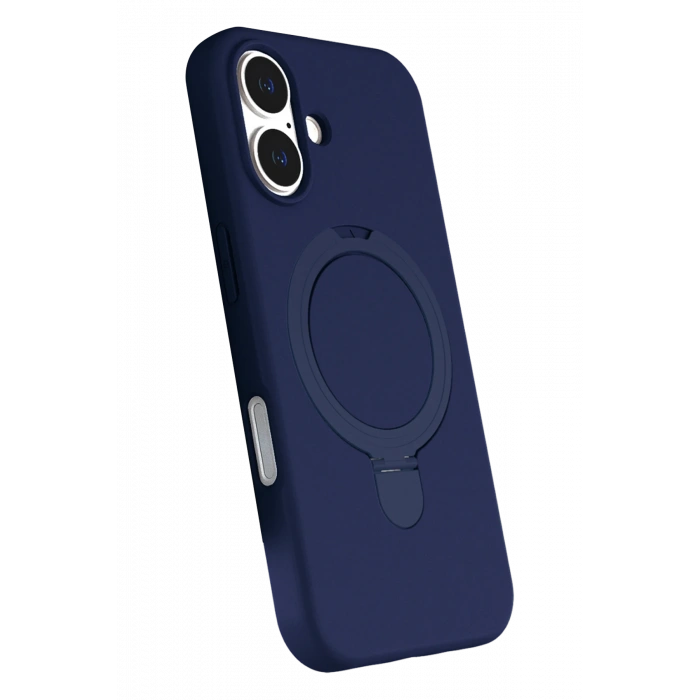 HarmonyAura Apple iPhone 16 Plus Regal Magsafe Standlı Kapak - Lacivert