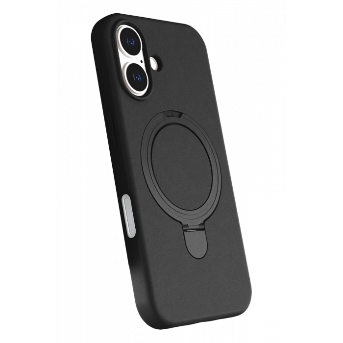 HarmonyAura Apple iPhone 16 Plus Regal Magsafe Standlı Kapak - Siyah