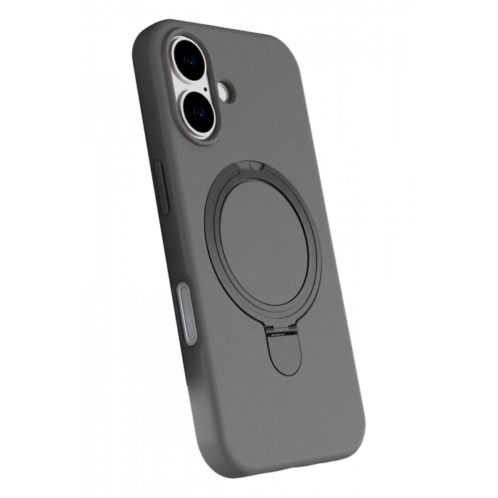 HarmonyAura Apple iPhone 16 Plus Regal Magsafe Standlı Kapak - Titan Gri