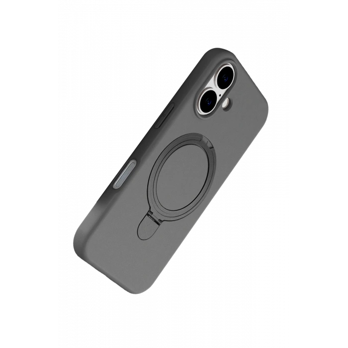 HarmonyAura Apple iPhone 16 Plus Regal Magsafe Standlı Kapak - Titan Gri