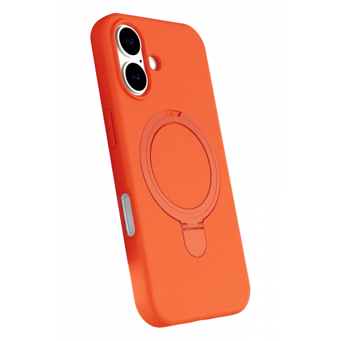 HarmonyAura Apple iPhone 16 Plus Regal Magsafe Standlı Kapak - Turuncu
