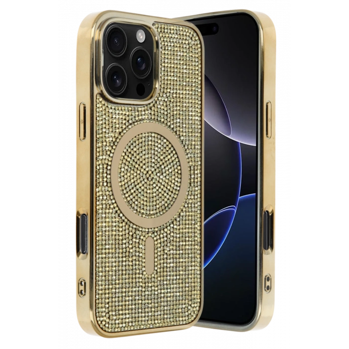 HarmonyAura Apple iPhone 16 Pro Helen Magsafe Kapak - Gold