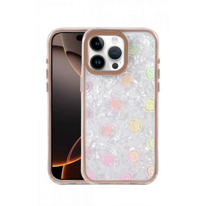 HarmonyAura Apple iPhone 16 Pro Max Lumi Desenli Kapak - Çöl Titanyum